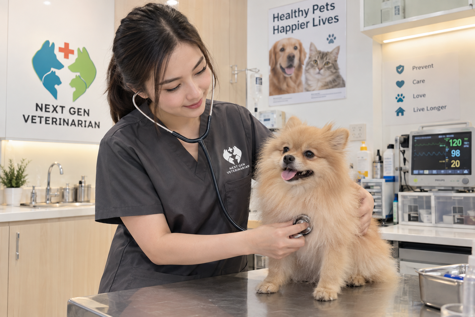 Dokter hewan Next Gen Veterinarian melayani pasien
